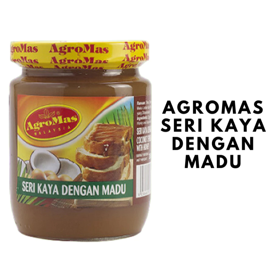 (Agromas) แยมมะพร้าวผสมน้ำผึ้ง (Seri Kaya) 280 กรัม / สังขยามะพร้าวเกรดพรีเมียม / สินค้าแท้จากมาเลเซีย / อร่อยเมื่อทานคู่กับขนมปัง บิสกิต และขนมอบต่างๆ / ฮาลาล / ผลิตภัณฑ์จากประเทศมาเลเซีย