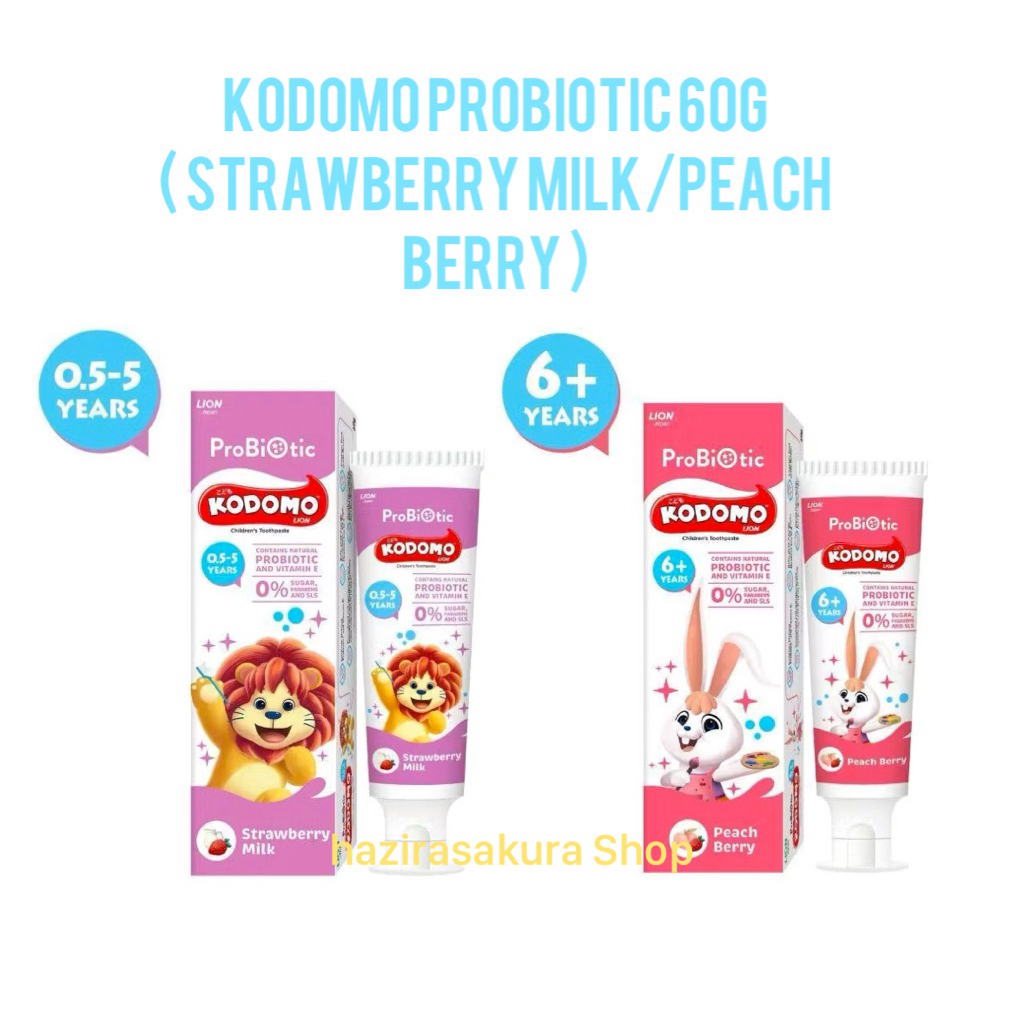 KODOMO PROBIOTIC ยาสีฟัน 60g ( Stawberry Milk/Peach Berry )