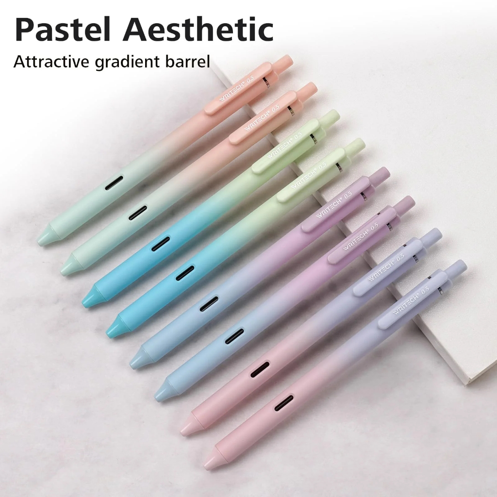 Writech Ombre ปากกาเจล Retractable ปากกาเจลหมึก 0.5 มม.สีดํา Gradient Gelpen Barrel W0171