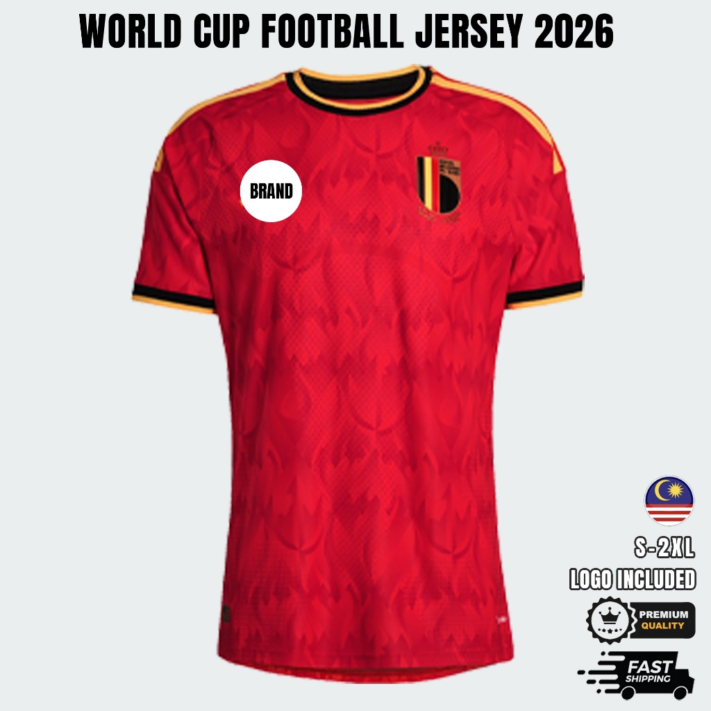 (เกรดที่ดีที่สุด) Belgium_Home 2026 World cup 3rd Third Kit Football Jersey Fan Bola Jersi Kualiti