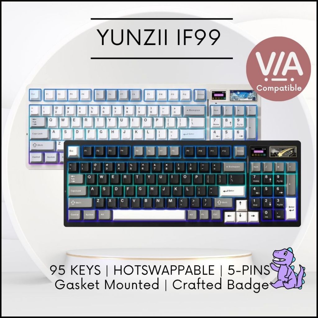 Yunzii IF99 หน้าจอ LCD 96% VIA/QMK Full Kit คีย์บอร์ดเชิงกลแบบกําหนดเอง