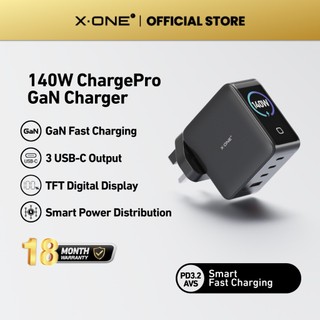 X.ONE 140W ChargePro GaN charger with TFT Display Ultra Fast Charge for Macbook, Laptop, iPhone 17, Samsung SFC 2.0,iPad