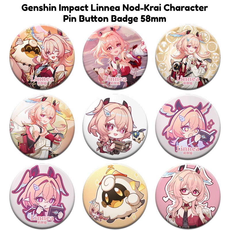 Genshin Impact Linnea Nod-Krai Character Pin Button Badge 58mm
