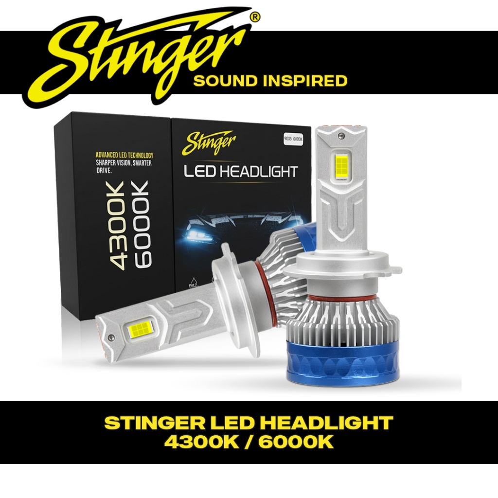 Stinger 4300K/6000K ไฟหน้ารถ LED - H1/H4/H7/H11/9005/9006/9012 (2 ชิ้น)
