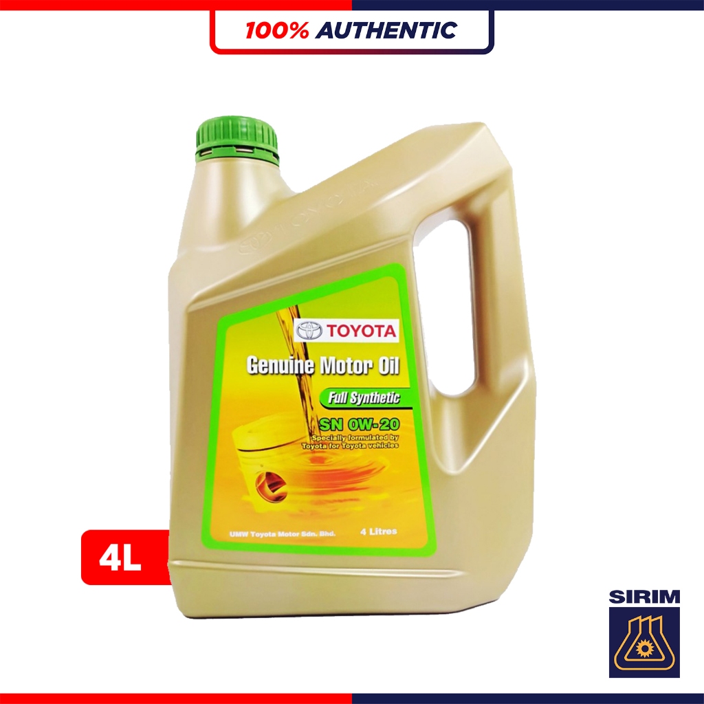 TOYOTA 0W20 SN น้ํามันเครื่องสังเคราะห์แท้ (4L) 0W-20