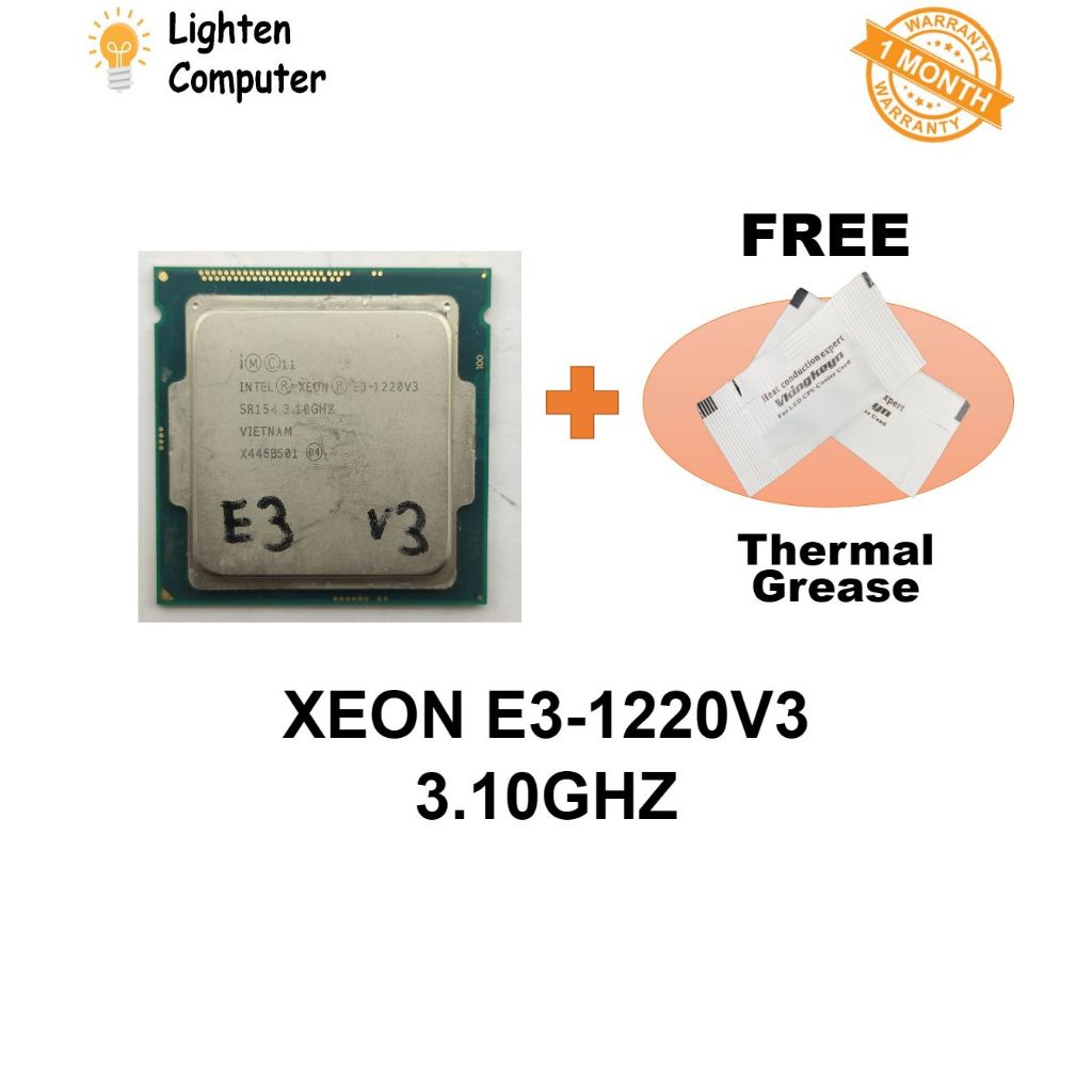 USED INTEL XEON E3-1120 V3 PROCESSOR 3.10GHZ | 4 แกน 4 เกลียว | 80W | แอลจีเอ 1150 | E3-1120 V3