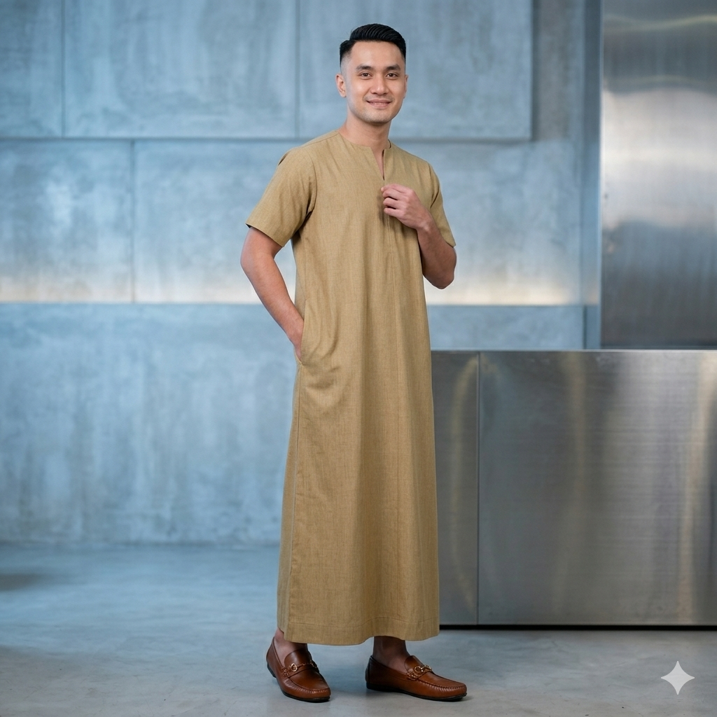 Jubah ผู้ใหญ่ Como Crepe V-Collar Comfort แขนสั้น