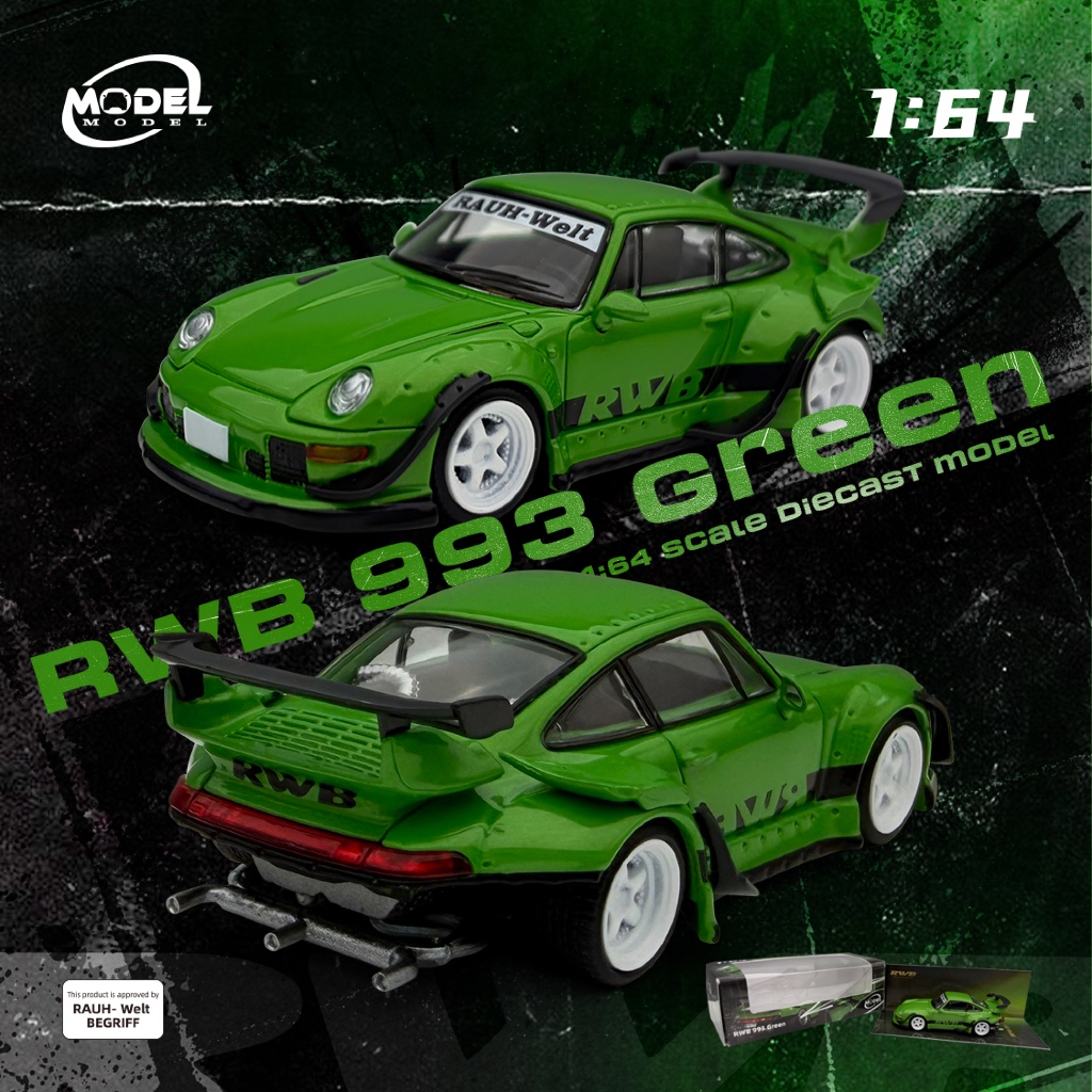 รุ่น 1/64 RWB 993 RWB อย่างเป็นทางการ LICENSED สีเขียว