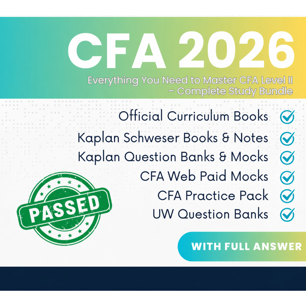 2025/2026 CFA Level 2 Comprehensive Study Pack- โน้ต Schweser, UWorld Wiley QBank, หนังสือเรียนสอบจํ