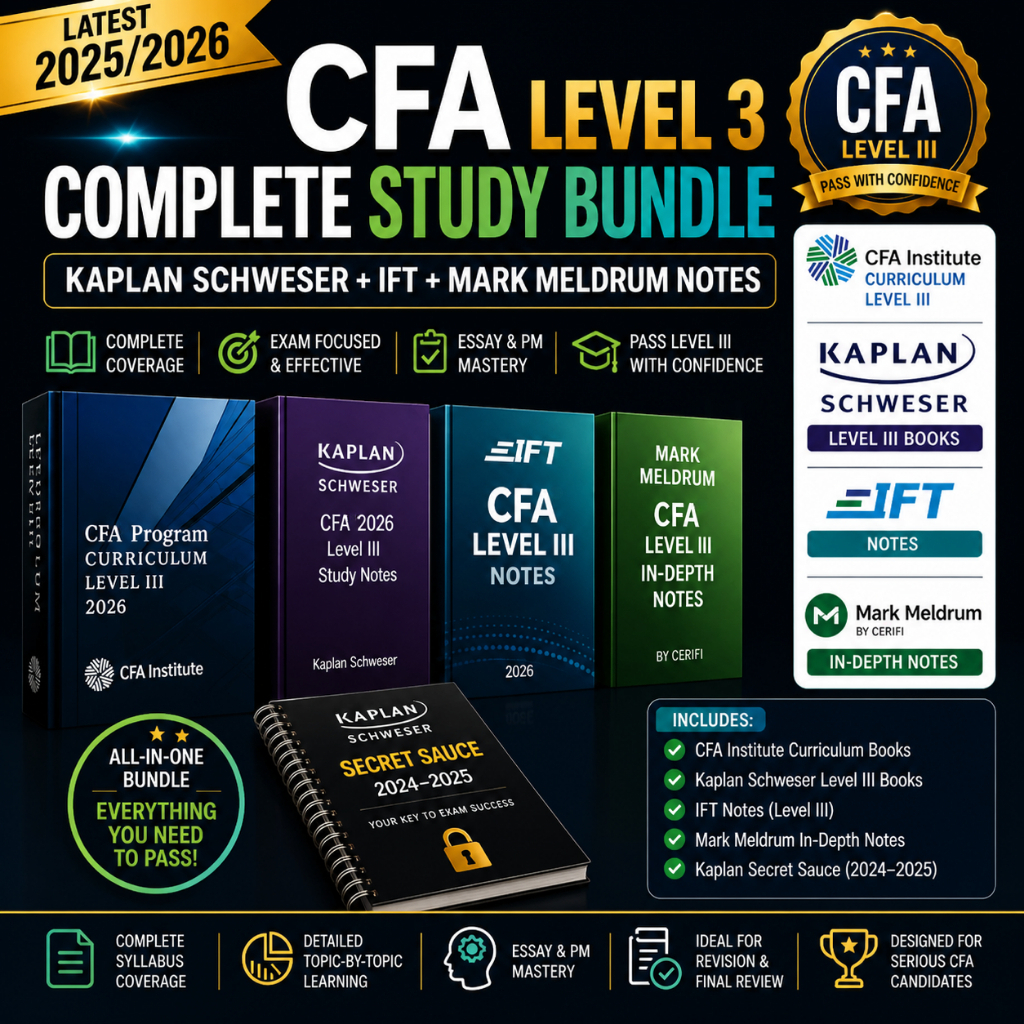 Update 2025/2026 CFA Level III Complete Study Bundle: โน้ตที่ละเอียด, QBank, Mock Exams & Revision Pack