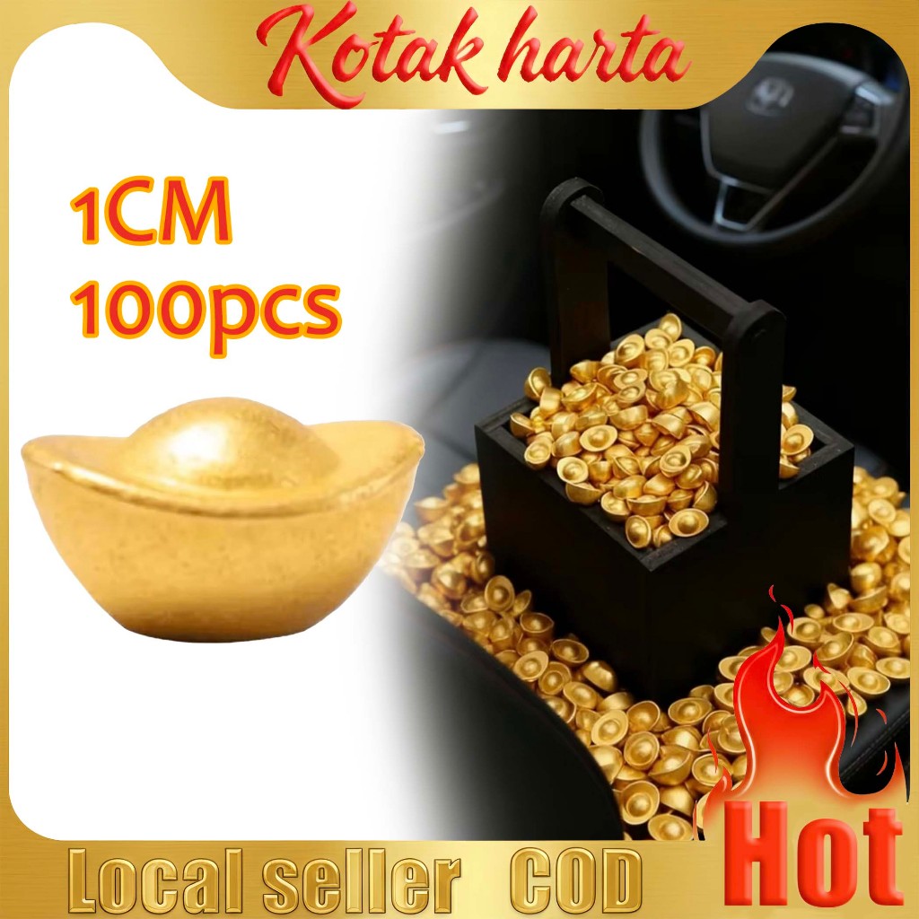 Solid จําลองโลหะผสมGlossy Yuanbao/Sand Gold Mini Yuanbaoเครื่องประดับ/ทองเหลืองแข็งโต๊ะรายการ