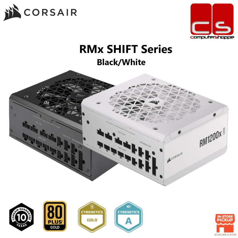 Corsair RMx SHIFT Series 80 PLUS Gold Fully Modular อินเทอร์เฟซด้านข้าง ATX 3.1 แหล่งจ่ายไฟ - RM850x