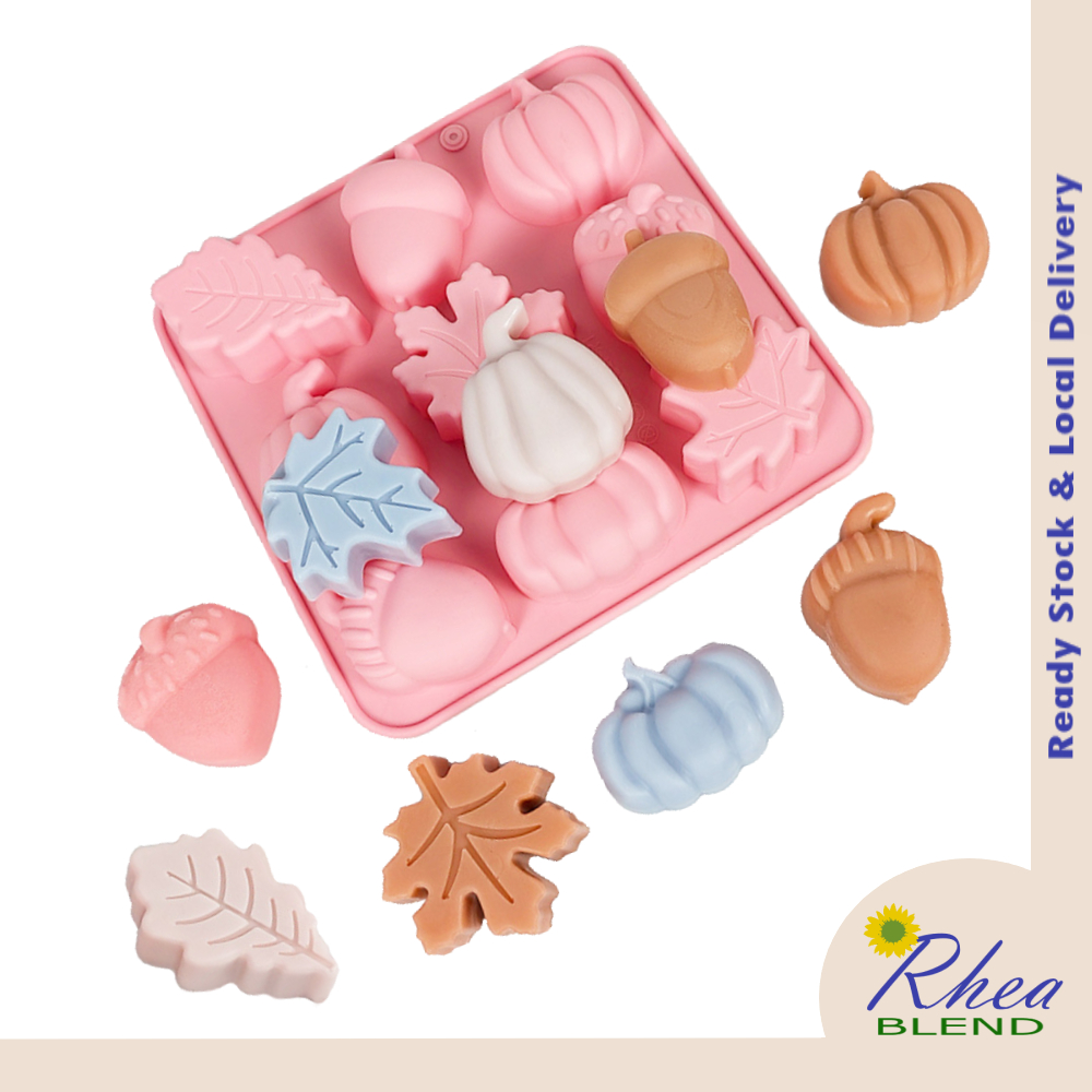 9 / 18 ช่องดอกไม้หวาน Acorn Nut แม่พิมพ์ซิลิโคน Jelly Mould ช็อกโกแลตบิสกิต Acuan Coklat Biskut