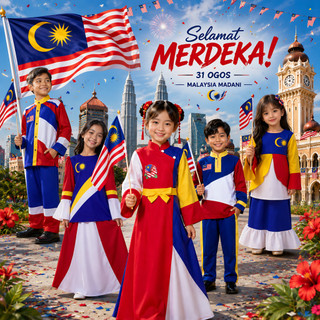 Link-1 Baju Merdeka (High Quality) Como Crepe Kain 2026