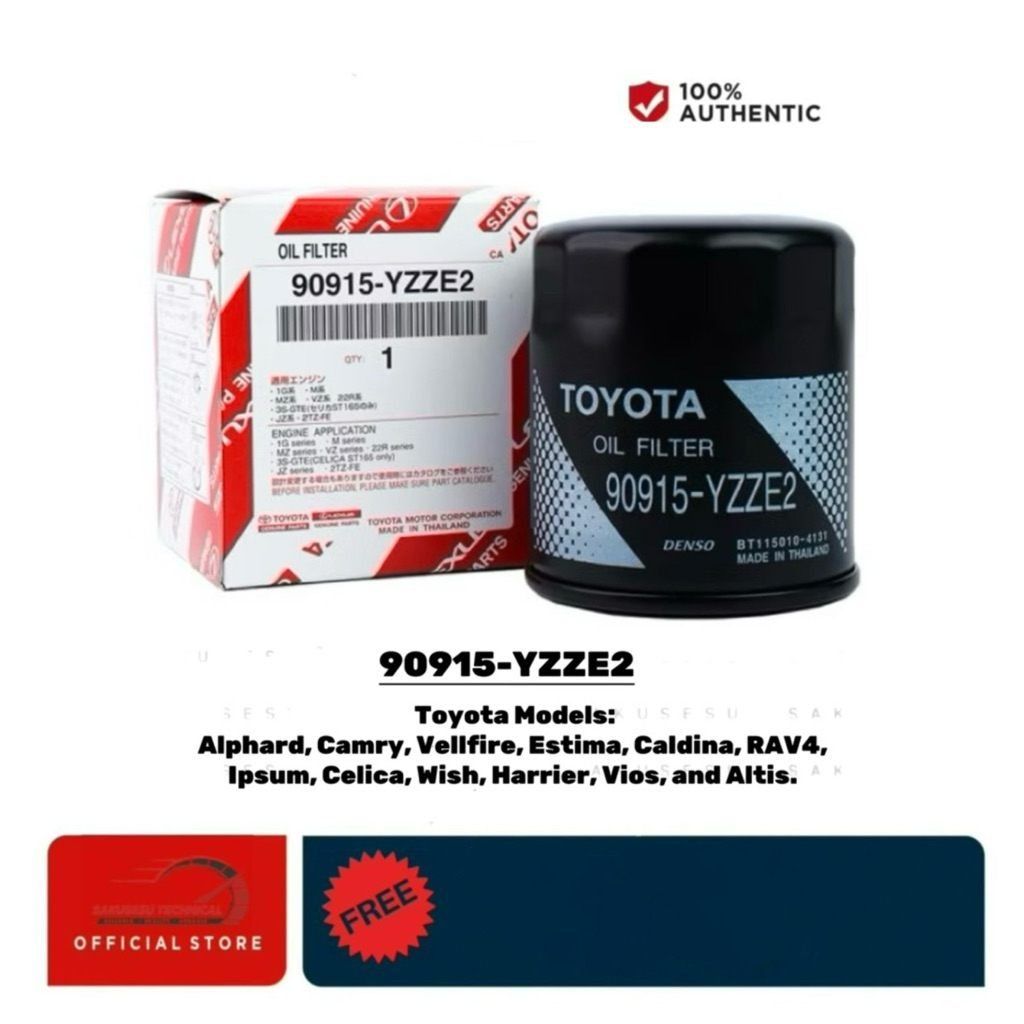 90915-YZZE2 กรองน้ํามันเครื่อง Toyota สําหรับ