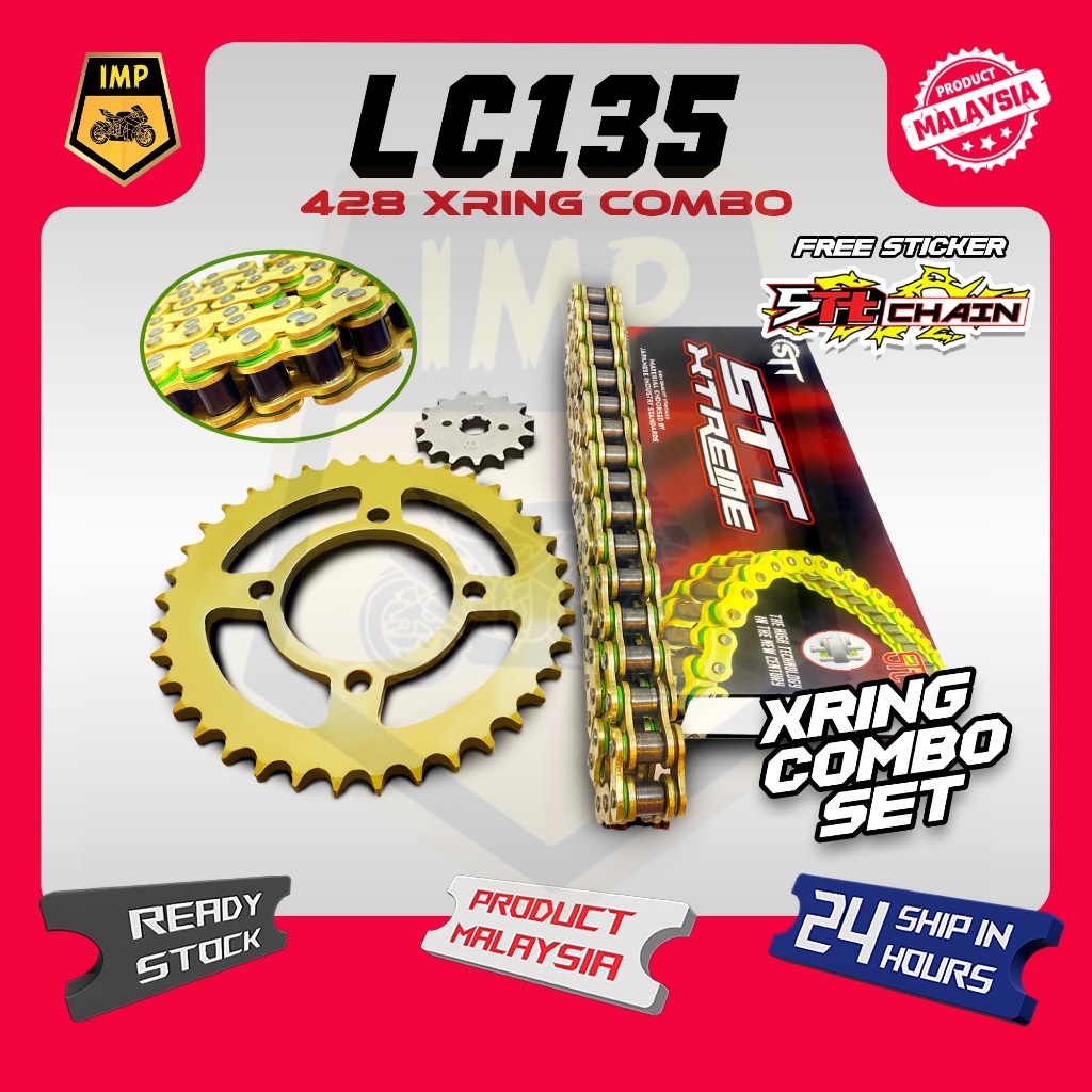 LC135 LC RXZ LAGENDA105 SRL110 YAMAHA STT XRING / ORDING + GOLD HARDEN SPROCKET SET (428H)
