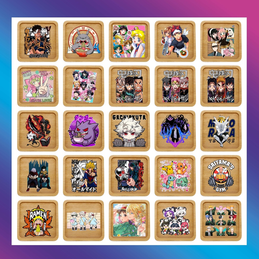 LIMITED EDITION - WOODEN BAMBOO COASTER SQUARE 8.8CM X 8.8CM ANIME EDITION สําหรับ