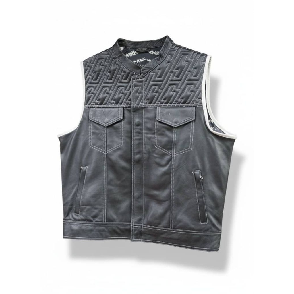 RIDING LEATHER VEST สไตล์ซิกแซก