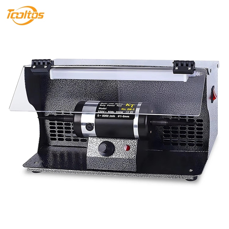 Tooltos DM-5 เครื่องขัดเครื่องประดับ 200W 0-8000RPM บัฟเฟอร์ม้านั่งพร้อมเก็บฝุ่น 220V