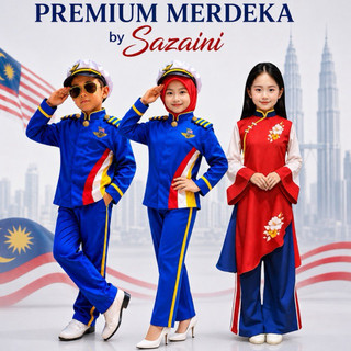 PREMIUM BAJU MERDEKA BUDAK MERDEKA LELAKI DAN PEREMPUAN KEBAYA MERDEKA MURAH