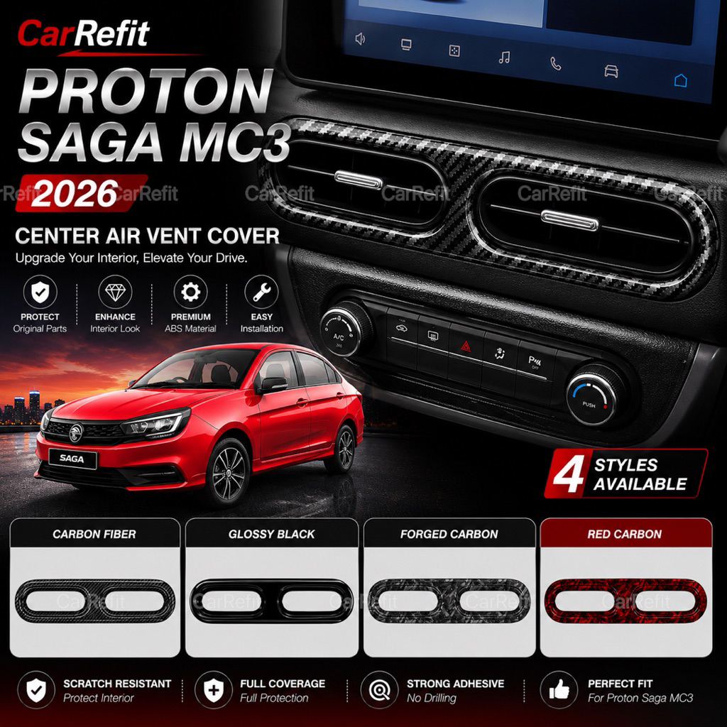 CarRefit proton saga ใหม่ mc3 รถศูนย์ air outlet trim ฝาครอบอุปกรณ์เสริม