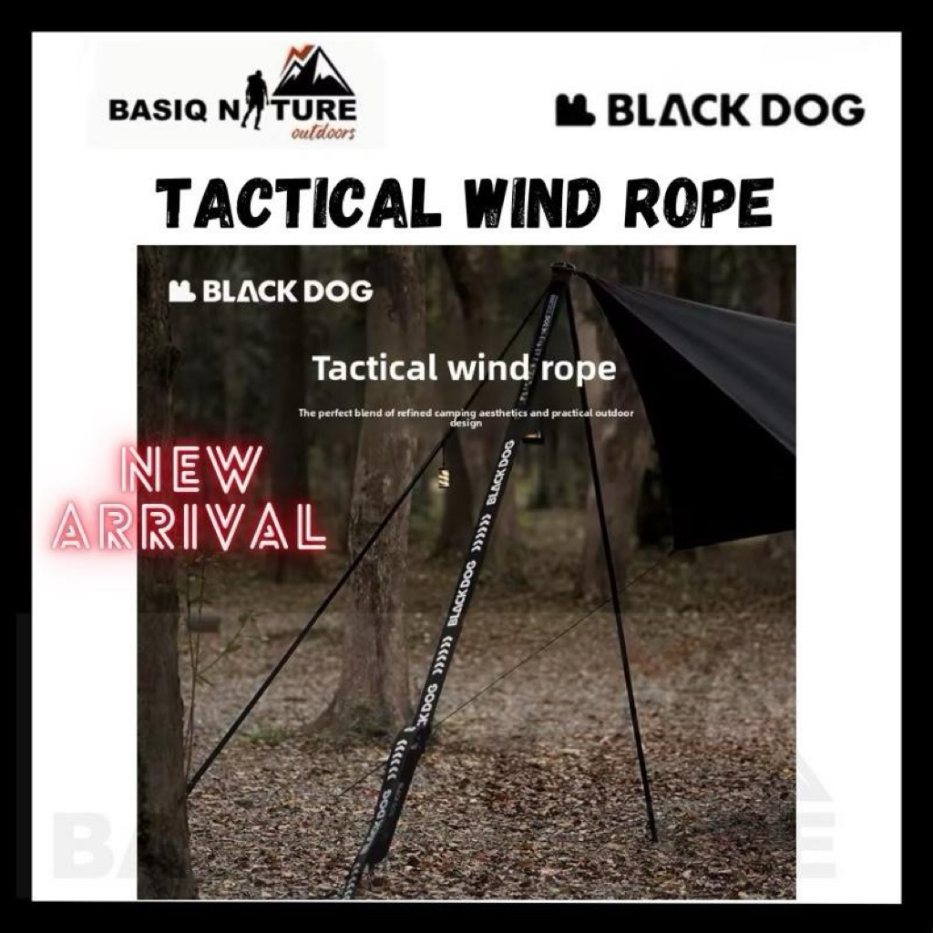 BasiqNature Blackdog Paracord Multi-Functional Tactical Webbing Rope Strap Adjustable Windproof Tent