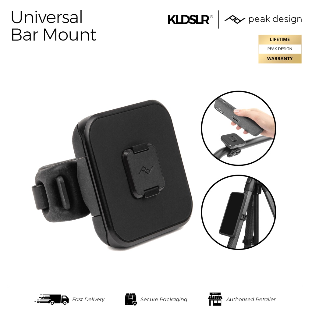 Peak Design Mobile Universal Bar Mount รับประกันตลอดอายุการใช้งาน