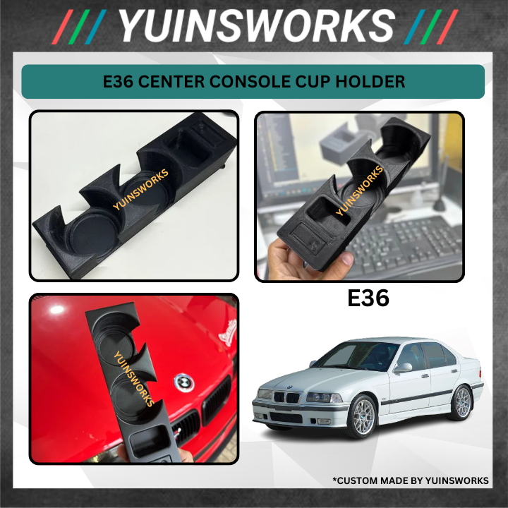 ที่วางแก้วน้ําคอนโซลกลาง BMW E36 โดย YUINSWORKS 3D 257