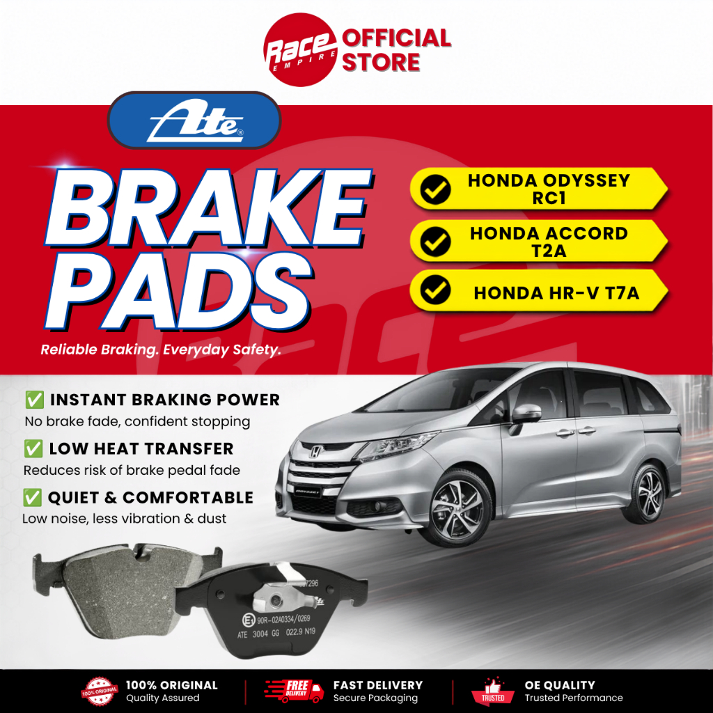 ATE ผ้าเบรคหน้า - HONDA ODYSSEY RC1 2.4,ACCORD T2A,HR-V T7A 2015