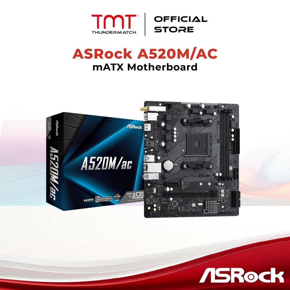 เมนบอร์ด TMT ASRock A520M/AC AM4 mATX