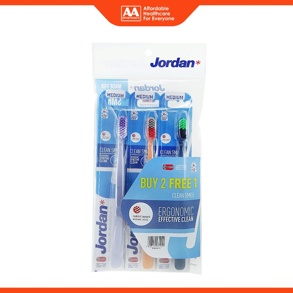 แปรงสีฟัน Jordan Clean Smile Medium (3s)