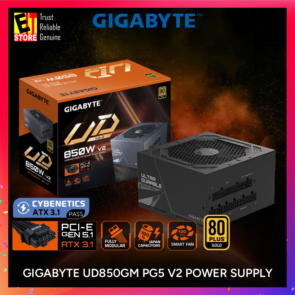 พาวเวอร์ซัพพลาย Gigabyte UD850GM PG5 V2 - GP-UD850GM PG5 V2 ( Intel Form Factor ATX 12V v3.1)