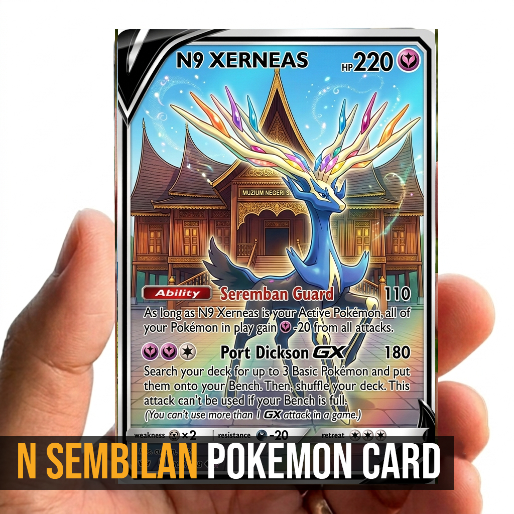 การ์ดโปเกมอน Negeri Sembilan Xerneas N9 ของที่ระลึกการ์ด