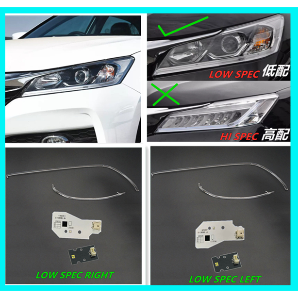 HONDA ACCORD 9.5TH T2A FACELIFT 2016-2019 (2.0 - LOW SPEC) HEAD LAMP OPTICAL DAY LIGHT TUBE และ LED 