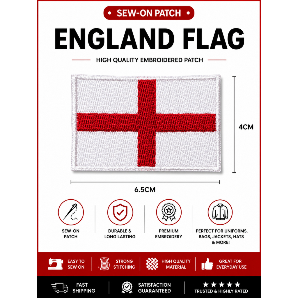 ENGLAND Flag Sulam เย็บปักถักร้อย