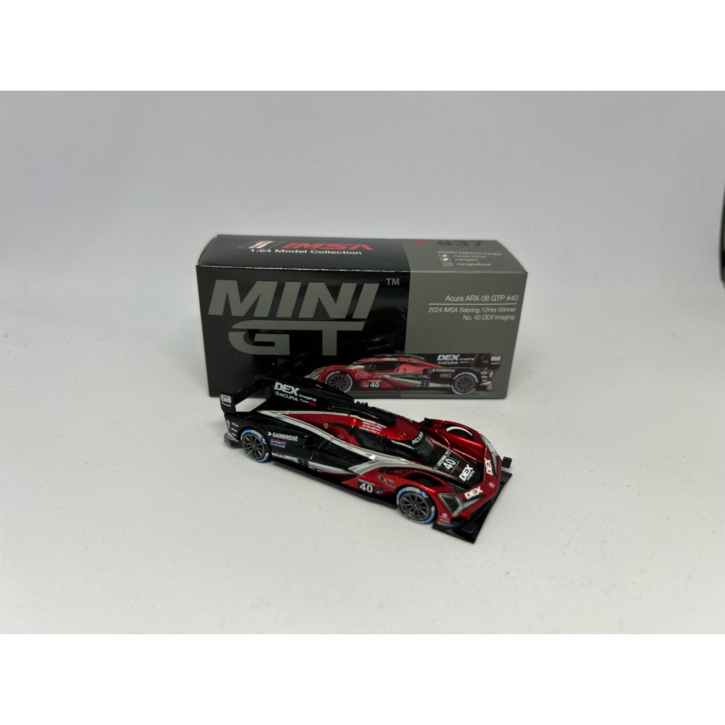 (UNSEALED FOC PROTECTOR) MINI GT 837 Acura ARX-06 GTP 40 2024 IMSA Sebring 12Hrs Winner No. 40 DEX I