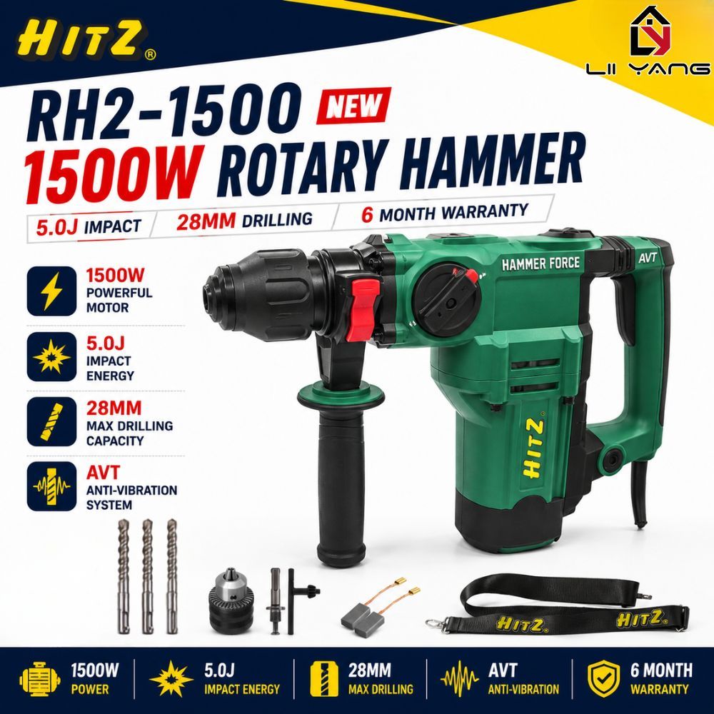HITZ RH2-1500 1500W 28 มม.ค้อนโรตารี่AVT SDS Plus Heavy Dutyคอนกรีตเจาะรื้อถอนค้อน 5.0J