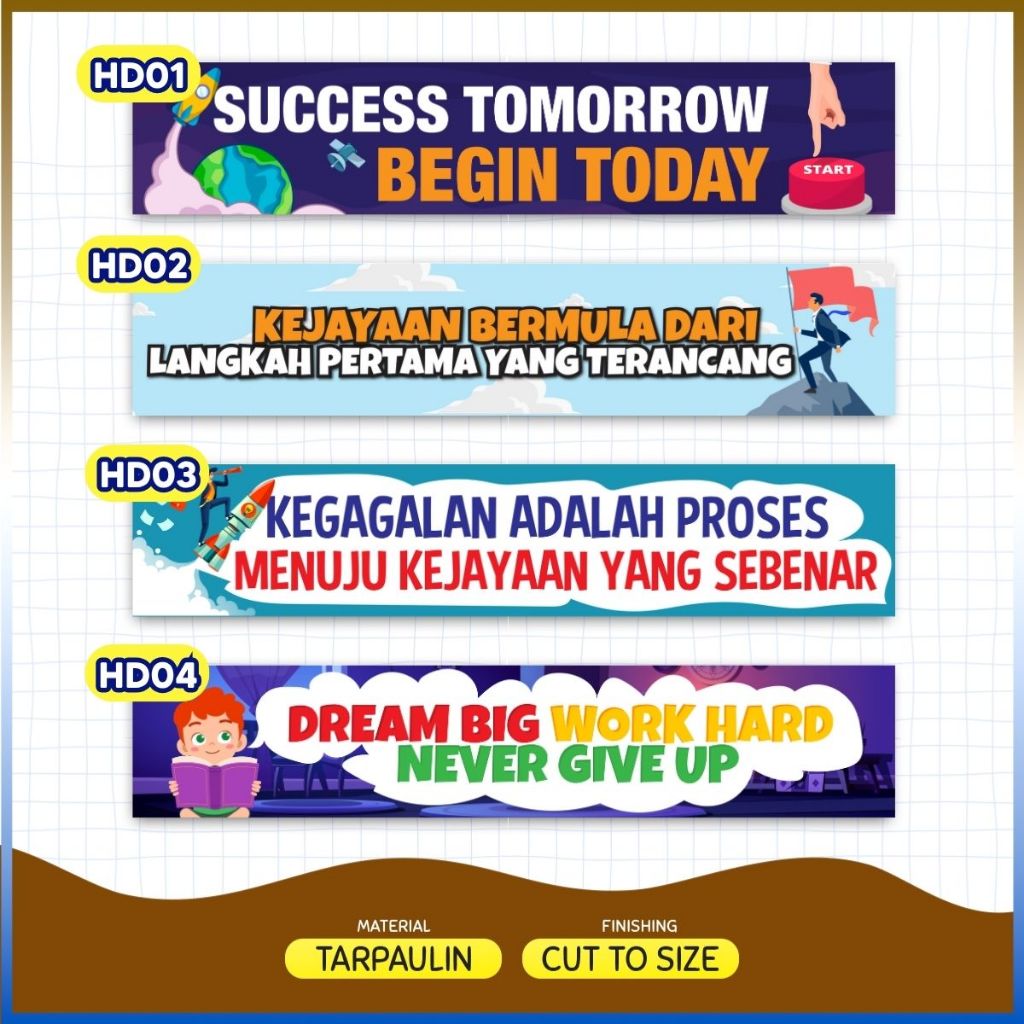 BANNER BEAM WALL DECORTATIONS FOR CLASS & SCHOOL / WORDS OF WISDOM DESIGN 2026 (ขนาดการเปลี่ยนแปลงแล