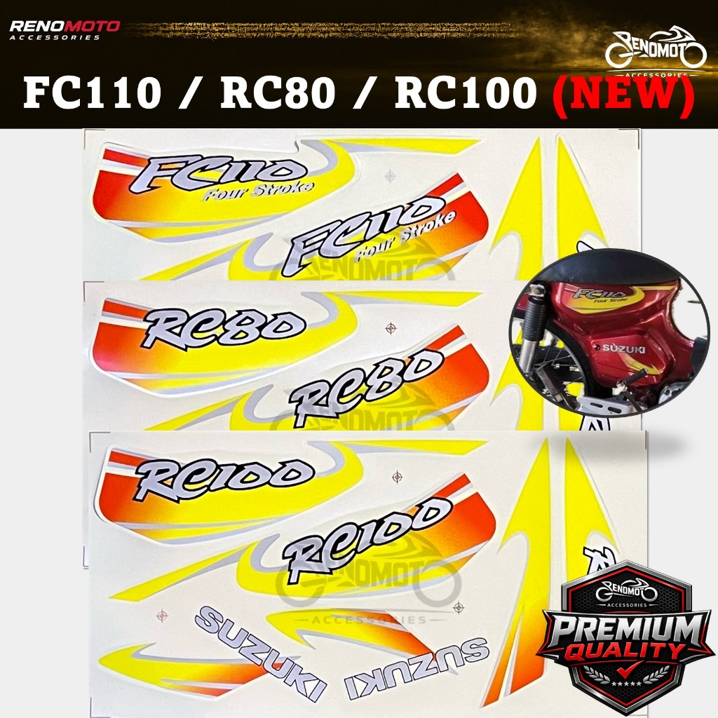 Suzuki FC110 RC80 RC100 (ใหม่) ชุดสติ๊กเกอร์ Body Stripe Premium