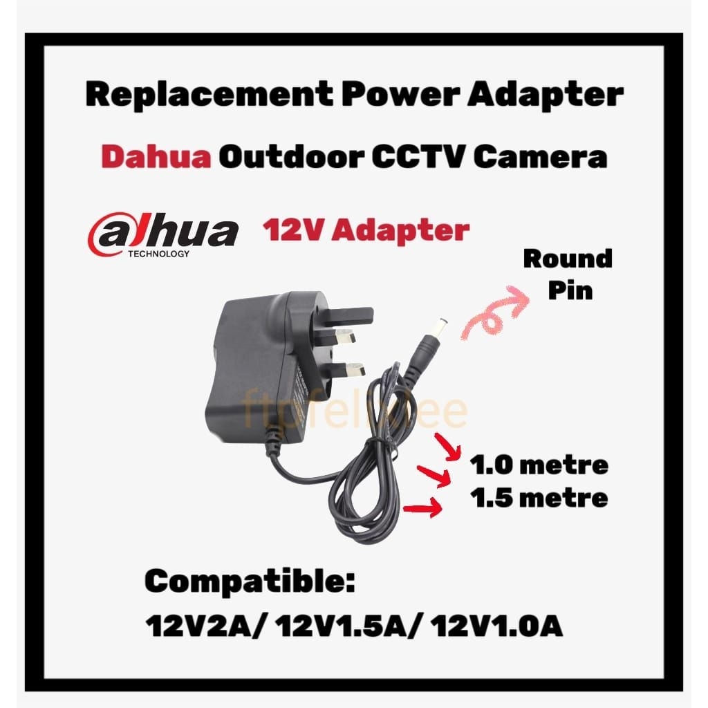อะแดปเตอร์แปลงไฟทดแทนสําหรับกล้องกลางแจ้ง DAHUA 12V สําหรับ P3I, P5D, IPC series, HAC series
