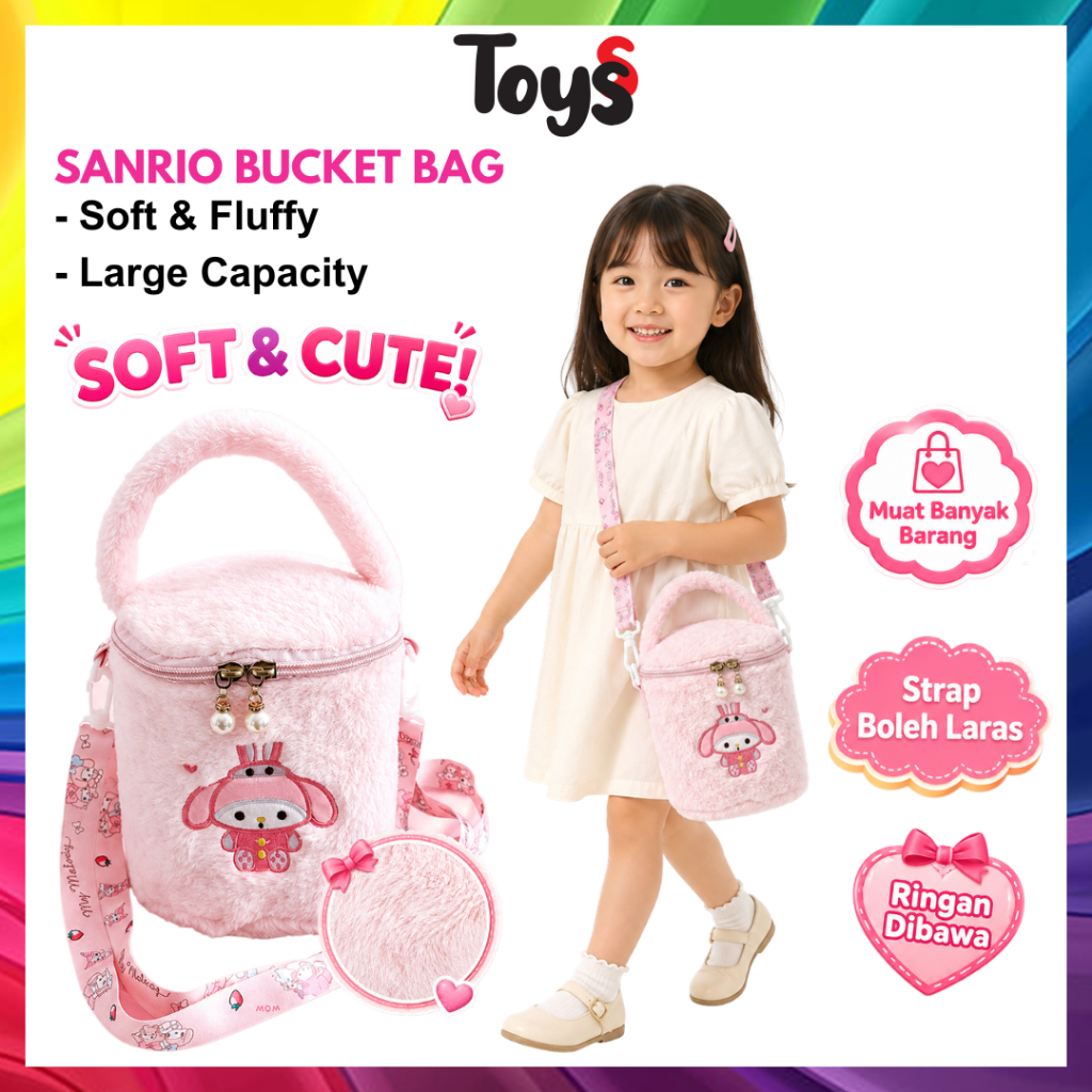 Toyss Sanrio Bucket Bag Sanrio Bag Kuromi Bag My Melody Bag Sanrio Furry Kuromi Bag Handbag Kuromi M