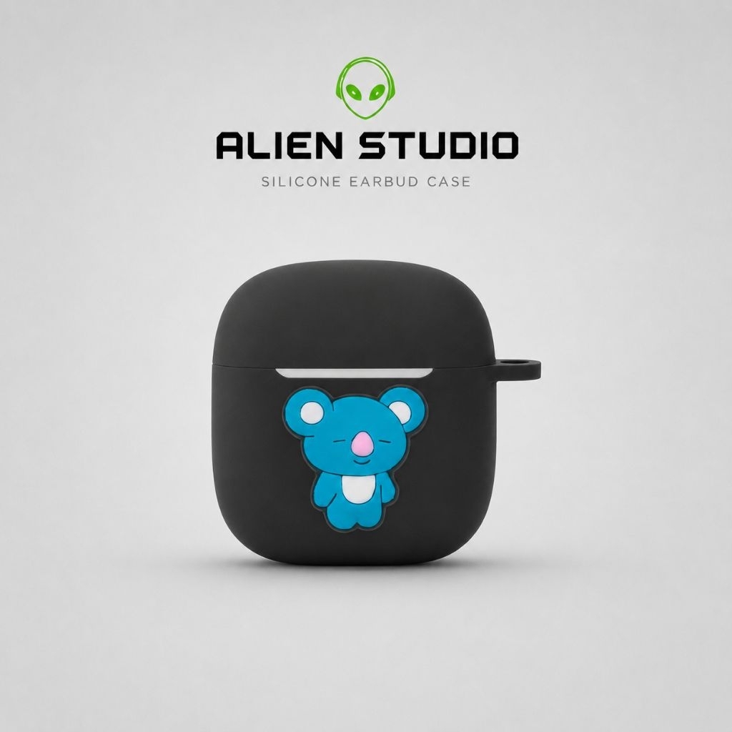 ALIEN STUDIO 3D สไตล์ซิลิโคนฝาครอบป้องกันสําหรับ Baseus E3 กรณี + ปากกาทําความสะอาด + เชือกเส้นเล็ก 