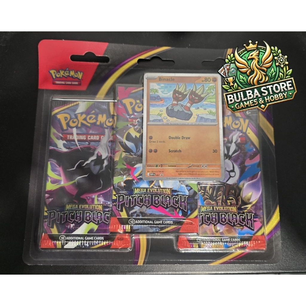 ME05 Pitch Black 3 Pack Blister 3-Pack Blister Mega Evolution Pokemon TCG Card Game Official