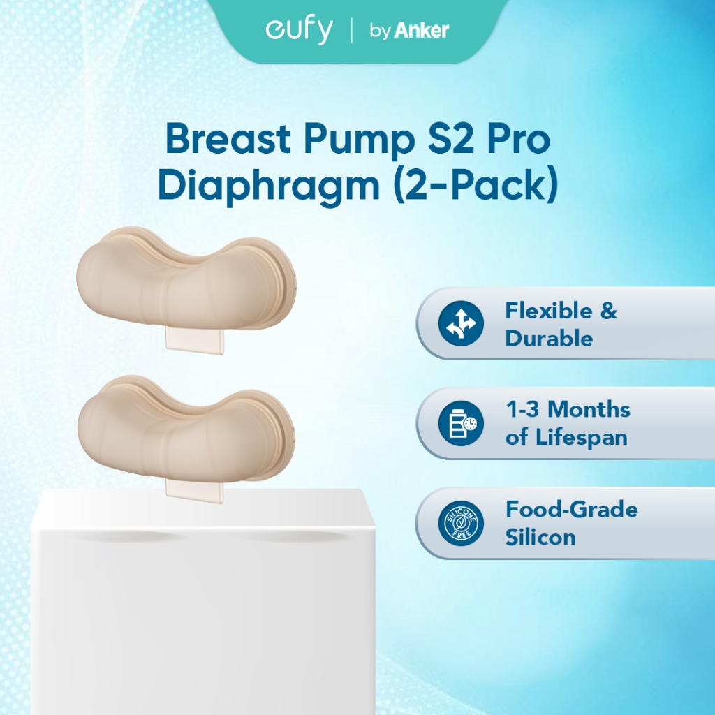 Eufy ไดอะแฟรม (2-Pack) สําหรับเครื่องปั๊มนมสวมใส่ S2 Pro ทําความสะอาดง่ายและติดตั้ง T600P181-84