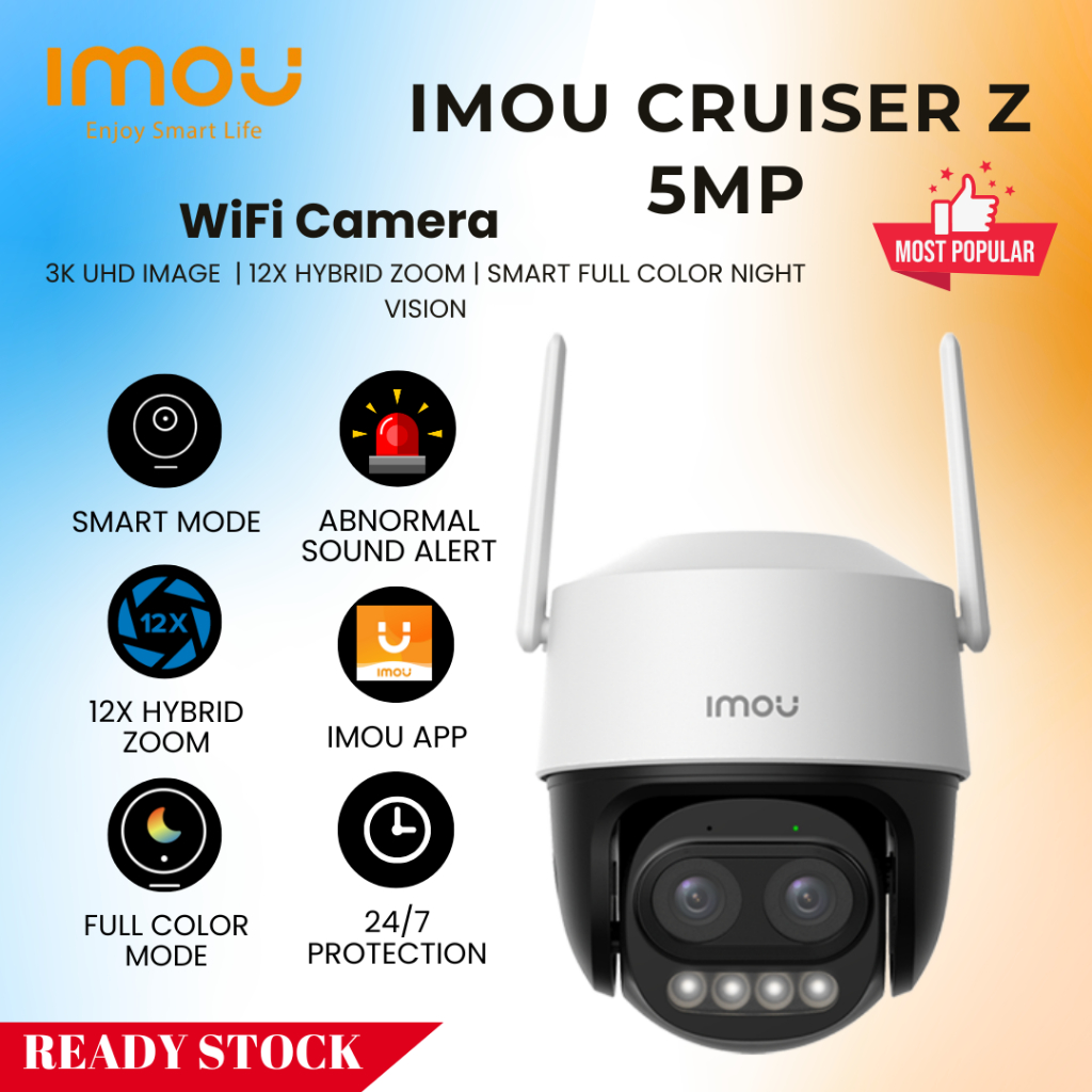 Dahua Imou กล้องวงจรปิดไร้สาย/ Wifi Cam Cruiser Z Wifi กล้อง 5mp (รุ่นยอดนิยม) IPC-S7DP-5M0WEZ