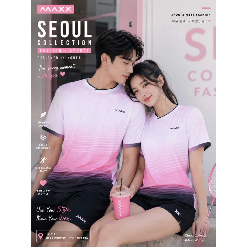 MAXX Seoul Collection เสื้อยืดแบดมินตันระดับพรีเมียม (ผู้หญิง) (MKTOU003)