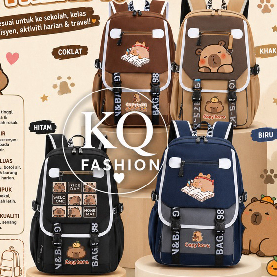 CAPYBARA 46CMCP05 Capybara Beg Japan Fashion Beg Sekolah Capybara Beg Belakang galas Backpack Bagpac