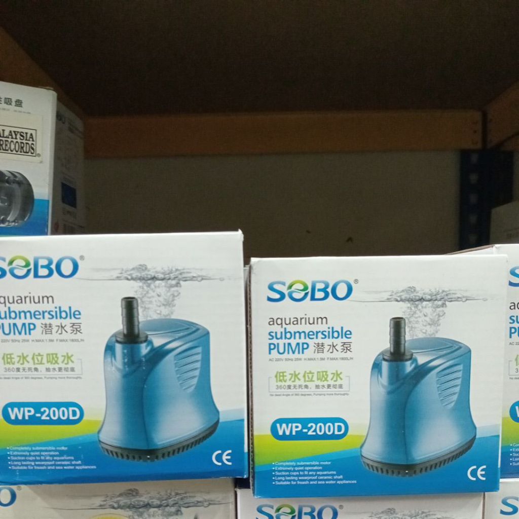 ปั๊มน้ำ SOBO WP-200D ปั๊มจุ่มสำหรับตู้ปลา บ่อปลา ระบบกรองน้ำ