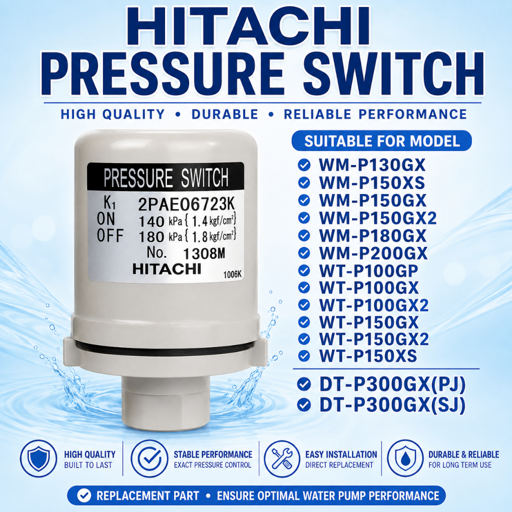 HItachi ปั๊มน้ําอัตโนมัติความดันสวิทช์ WM-P200GX WT-P100GX WT-P100GX2 WT-P150GX WT-P150GX2 WT-P150XS