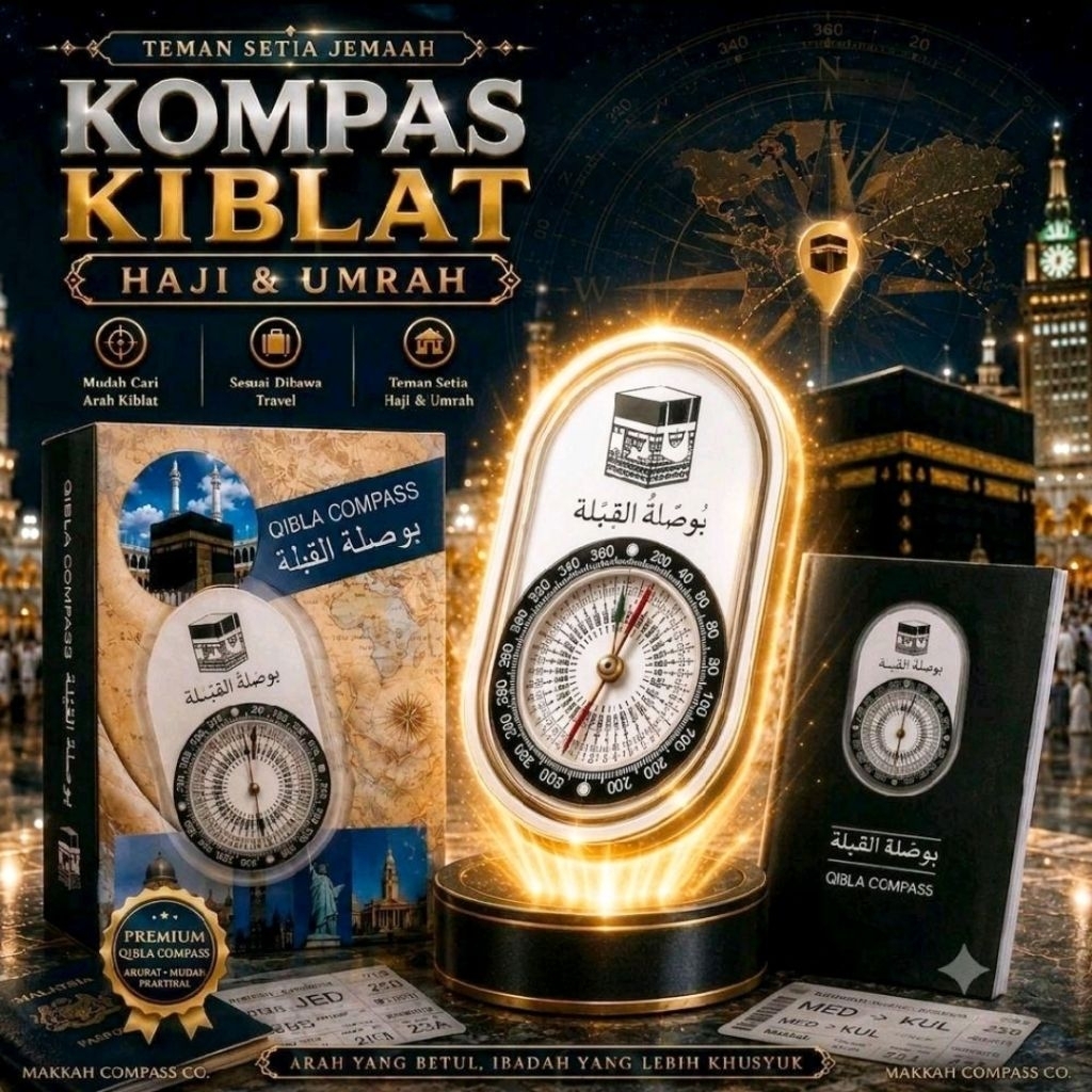 อ. เข็มทิศ Qibla / ตัวบ่งชี้ เข็มทิศ Qibla / ตัวบ่งชี้ ทิศทาง Qibla